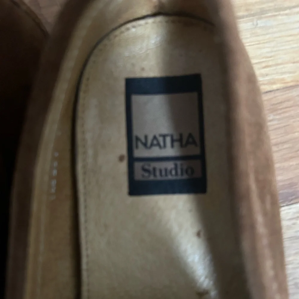NATHA STUDIO LOAFERS Shoes Brown Suede Slip on Size 11R